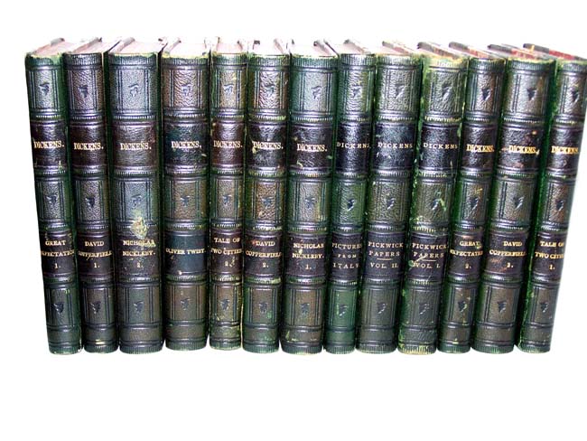 A 13 volume set of The Complete Works of Charles Dickens published in 1842